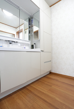 冬の朝も寒く感じない洗面